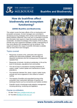 How do bushfires affect biodiversity and ecosystem functioning