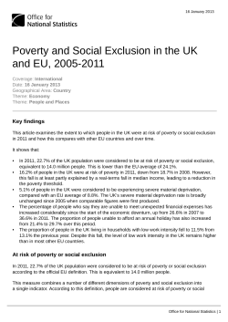 Poverty and Social Exclusion in the UK and EU, 2005-2011