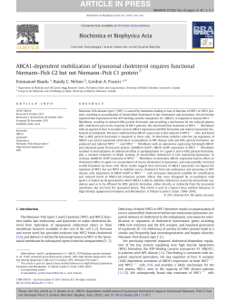 ABCA1-dependent mobilization of lysosomal
