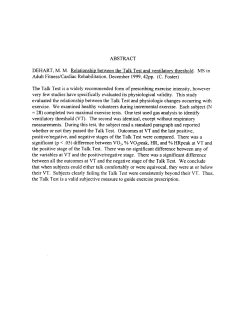 ABSTRACT DEHART, M. M. Relationship between the Talk Test and