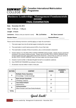 Question Booklet - Sunway Campus Library