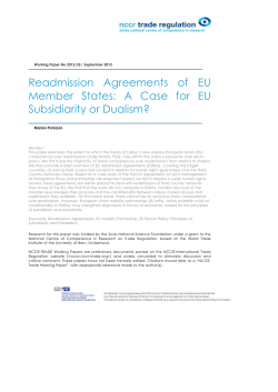 Readmission Agreements of EU Member States: A Case for EU