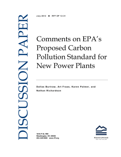 Comments on EPA`s Proposed Carbon Pollution Standard for New