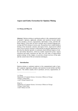 Aspect and Entity Extraction for Opinion Mining