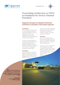 Overarching Architecture at NATO as foundation for Service