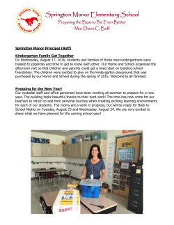 Springton Manor`s Principal Update Blog!
