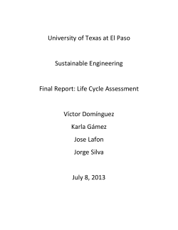 Life Cycle Assessment V&iacute;ctor Dom&iacute;nguez Karla G&aacute;mez Jose