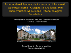 Para-duodenal Pancreatitis an Imitator of Pancreatic ca