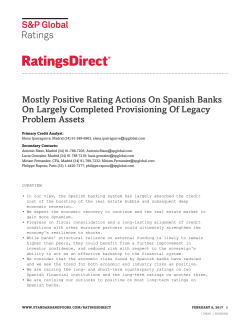 Mostly Positive Rating Actions On Spanish Banks On Largely