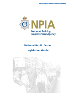 National Public Order Legislation Guide