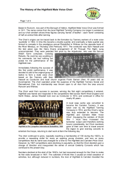 The History Of The Highfield Male Voice Choir