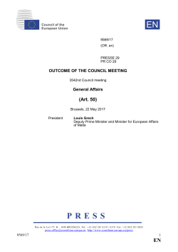 Outcome of the Council meeting - Council of the European Union