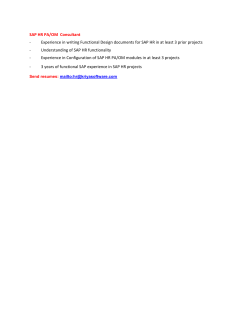 SAP HR PA/OM Consultant - Experience in writing Functional