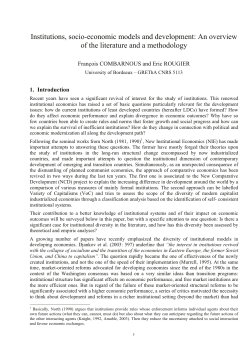 Institutions, socio-economic models and development: An overview