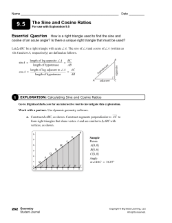 The Sine and Cosine Ratios