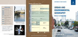 URBAN AND ENVIRONMENTAL GEOGRAPHY Master`s in