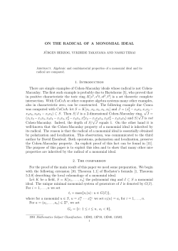 On the radical of a monomial ideal - an der Universit&auml;t Duisburg