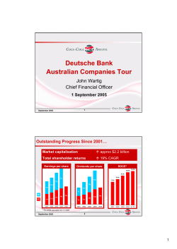 Deutsche Bank Australian Companies Tour - Coca
