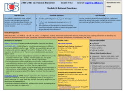 Algebra 2 - Module 8 Honors