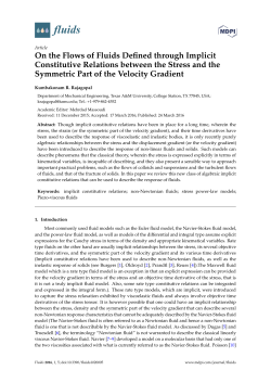 On the Flows of Fluids Defined through Implicit Constitutive