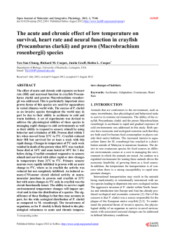 The acute and chronic effect of low temperature on survival, heart