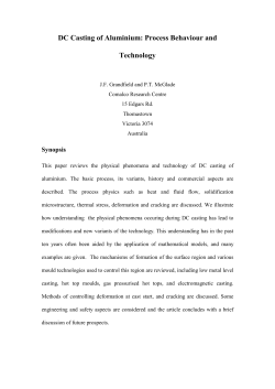 DC Casting of Aluminium: Process Behaviour and Technology