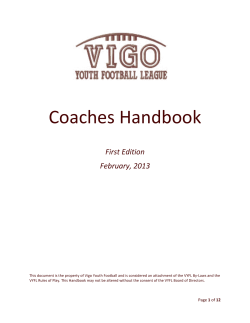 Coaches Handbook - Vigo Youth Football League