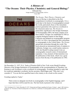 The Oceans: Their Physics, Chemistry and General Biology