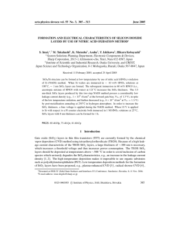 Formation and electrical characteristics of silicon dioxide layers by