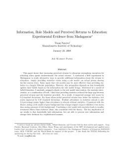 Information, Role Models and Perceived Returns to Education