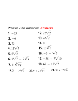 7.3B Notes Simplifying Radicals with Binomial Denominators