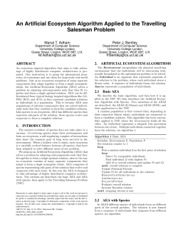 An Artificial Ecosystem Algorithm Applied to the Travelling Salesman