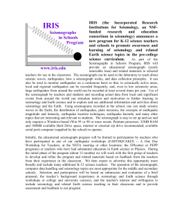 IRIS (the Incorporated Research Institutions for Seismology, an NSF