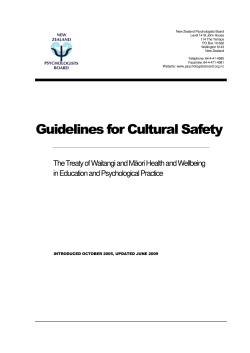 Guidelines for Cultural Safety - New Zealand Psychologists Board