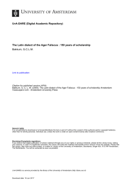 The Latin dialect of the Ager Faliscus : 150 years of scholarship