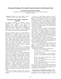 Functional Modeling of Personality Properties Based on Motivational