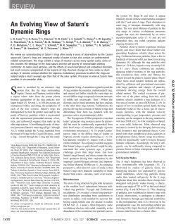 An Evolving View of SaturnLs Dynamic Rings REVIEW
