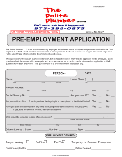 PRE-EMPLOYMENT APPLICATION