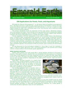 EM Applications for Ponds, Pools, and Aquariums