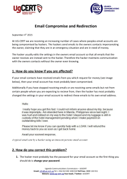 Email Compromise and Redirection - UG-CERT