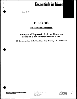 Isolation of thymosin B4 from thymosin fraction 5 by reverse