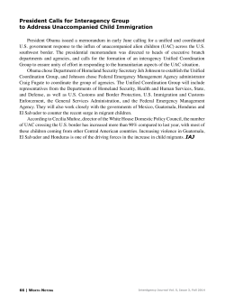 President Calls for Interagency Group to Address Unaccompanied