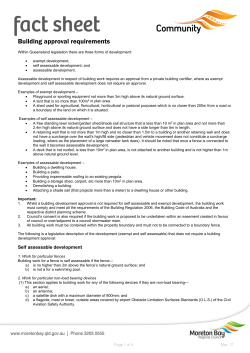 Building approval requirements fact sheet