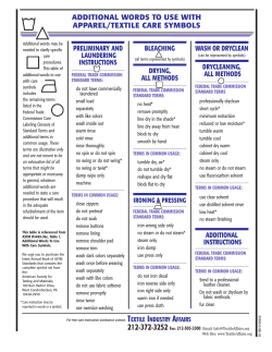 additional words to use with apparel/textile care