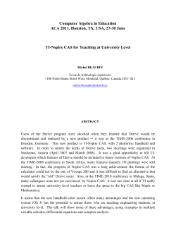 Computer Algebra in Education ACA 2011, Houston, TX, USA