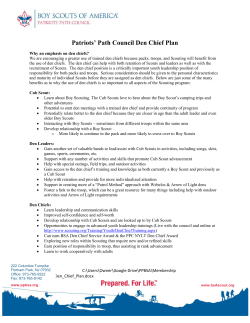 Patriots` Path Council Den Chief Plan