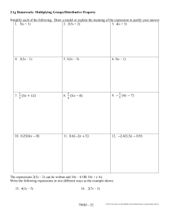 7WB3 - 52 3.1g Homework: Multiplying Groups/Distributive Property