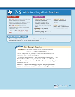 7-5 Attributes of Logarithmic Functions