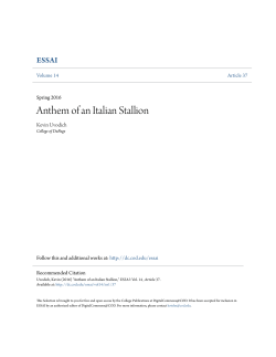 Anthem of an Italian Stallion - DigitalCommons@COD