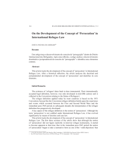 On the Development of the Concept of `Persecution` in International
